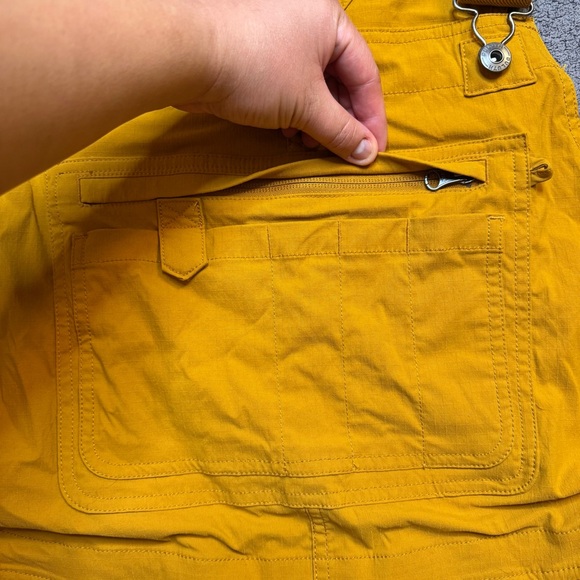 Duluth Trading Co Women's Heirloom Garden Bib Overall Shorts XXL Mustard Yellow - Picture 3 of 15